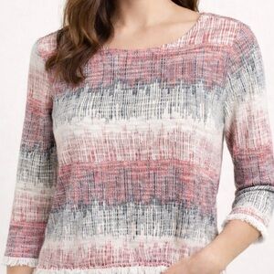 W5 Tweed Fringe Blouse Top